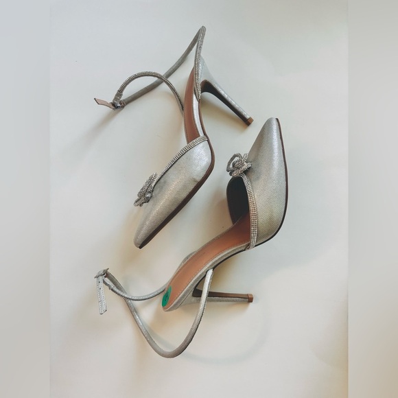 BCBG diamond sparkle bow satin heel pumps - Picture 4 of 8